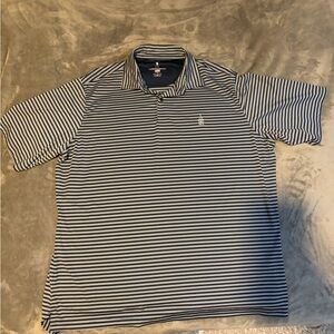 Men's Striped Polo Shirt - Black and White
